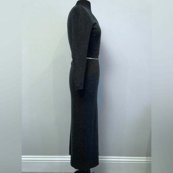 Very Rare Vintage Pamala O’Brien Charcoal Gray Long Belted Maxi Sweater-dress S - Picture 3 of 8